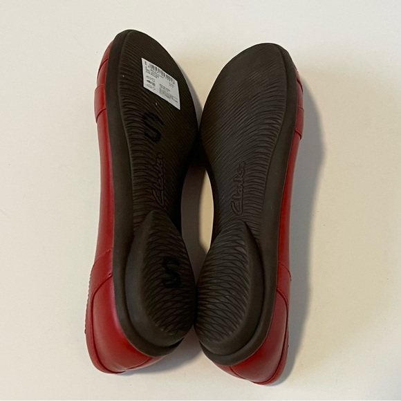 Clarks Gracelin Mia red leather flats Loafer flats Ballet flats Comfort Size 7 - Picture 6 of 7